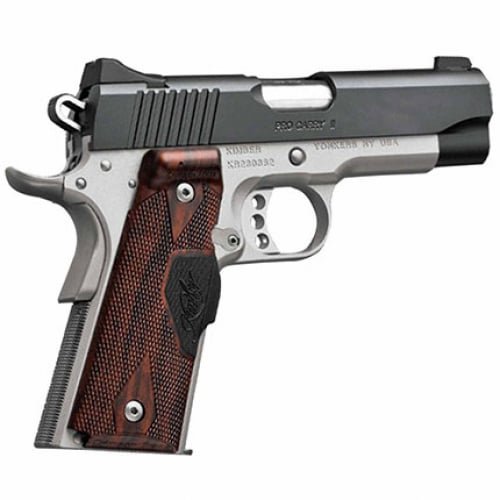 415010812 Kimber Pro Carry II 9mm, 4", Two-Tone Pistol, Low Profile Sights, 7rd Magazine, Rosewood Laser grips - 7 Rounds | 4" Barrel | Stainless/Silver - Image 1